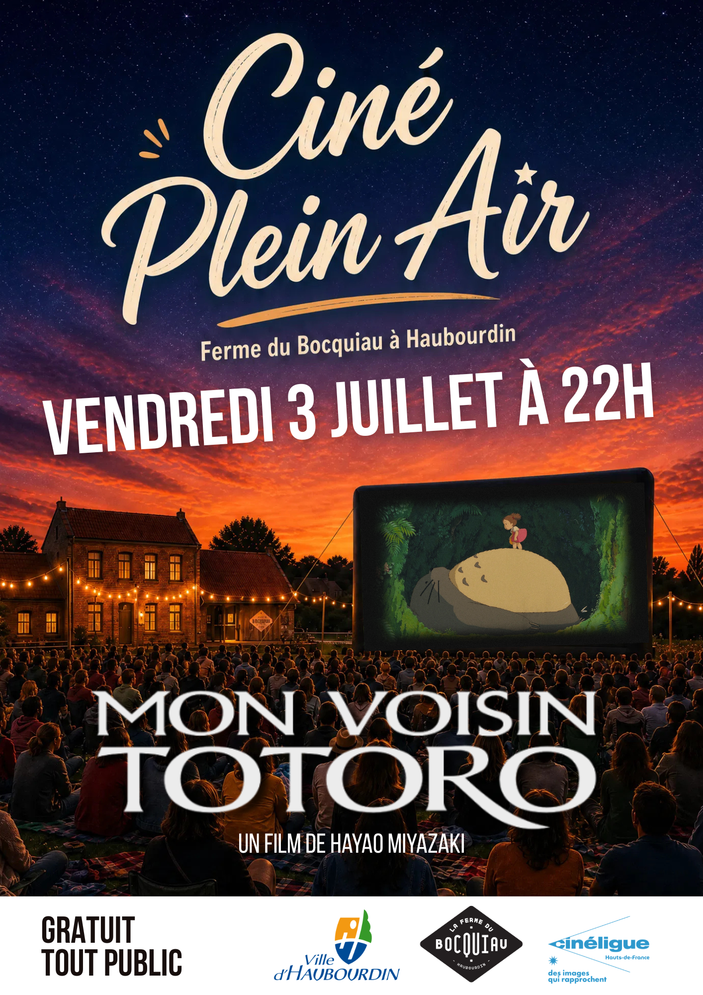 Ciné Plein Air - Totoro - Ferme du Bocquiau Haubourdin