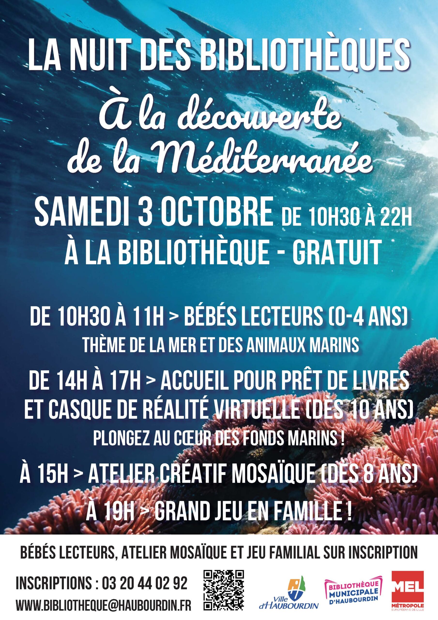 La Nuit des Bibliothèques aura lieu le 3 octobre 2026 de 10h30 à 22h00 à la Bibliothèque.