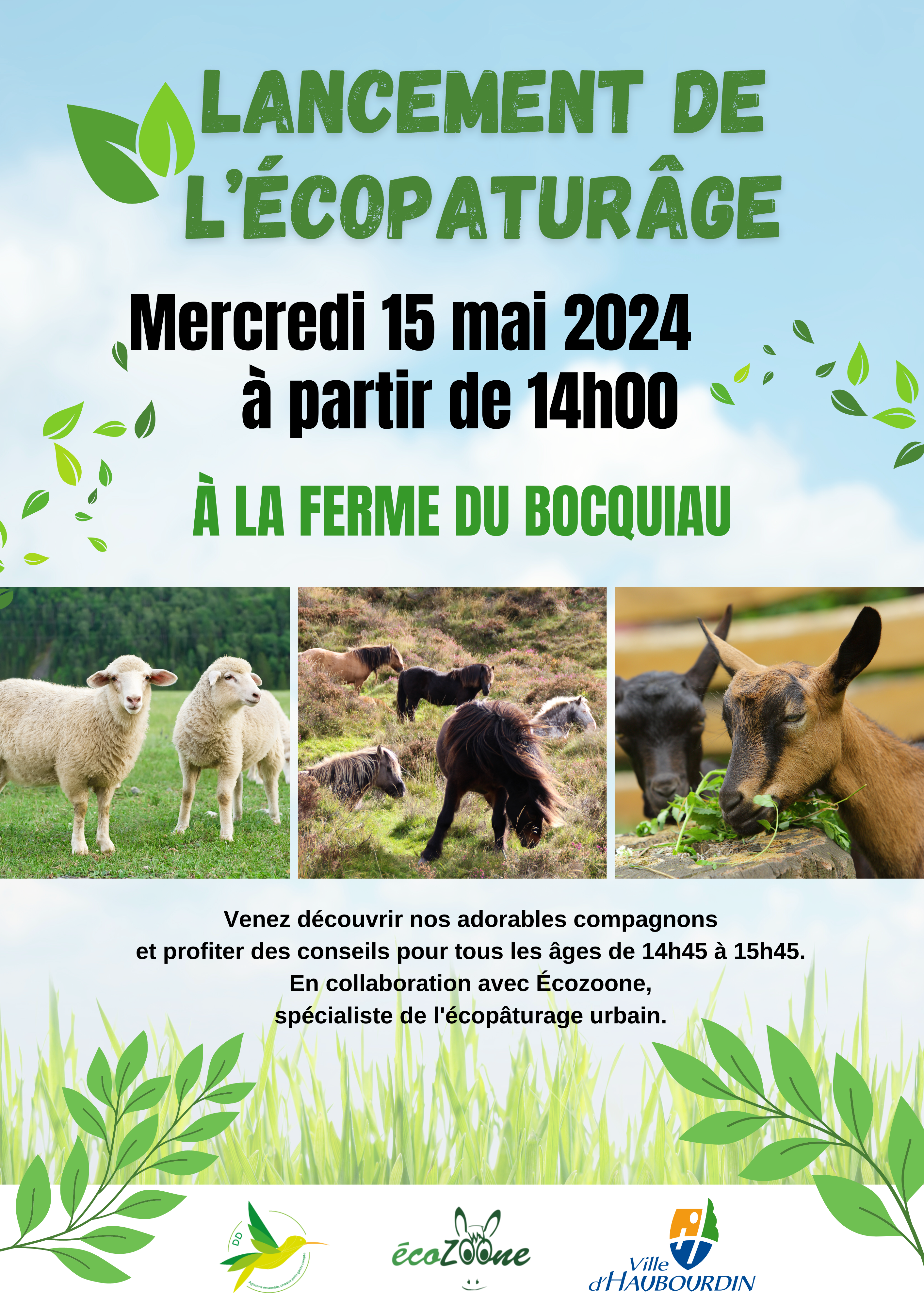 Lancement ecopaturâge Haubourdin le 15 mai 2024 à la ferme du Bocquiau DD